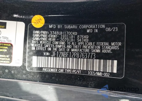 2023 Toyota Gr86 Premium z USA, uszkodzony, nr VIN JF1ZNBF12P8763773